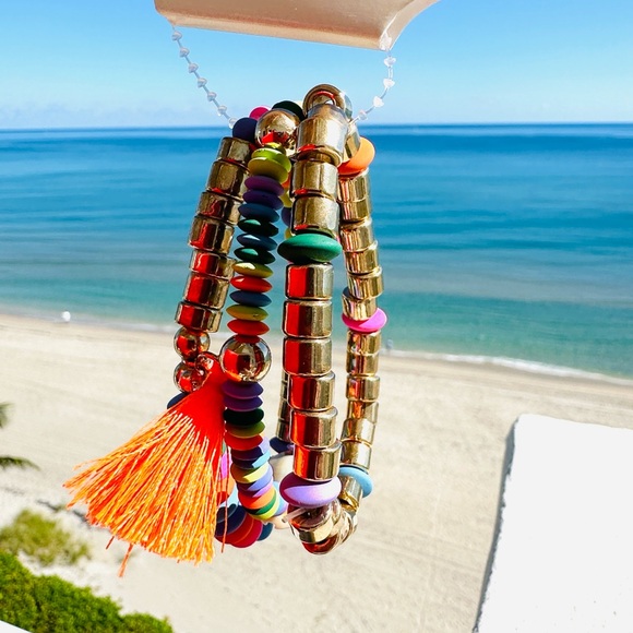 A NEW DAY Multicolor and Gold Beaded Bracelets NWT UNISEX - Picture 5 of 7